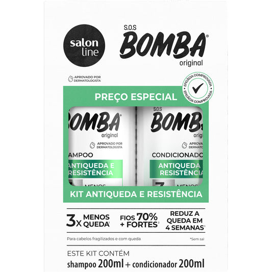 SALON LINE - S.O.S Bomba Hair Loss Control Shampoo & Conditioner Kit (200ml x 2)