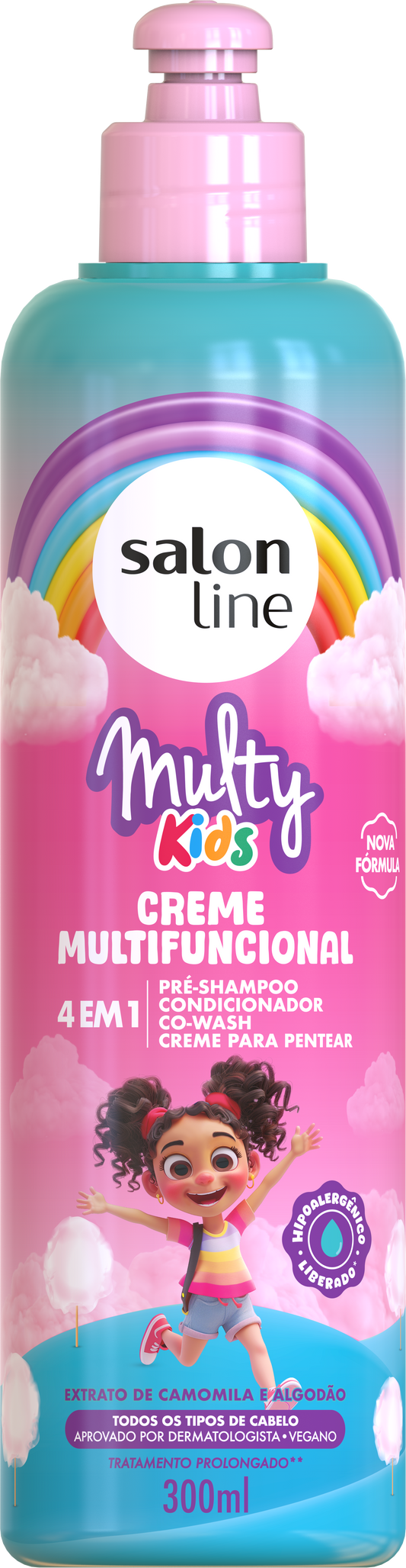 SALON LINE - Multy Kids Multifunctional Hair Cream, Hair Conditioner, Pre-Shampoo, Co-Wash, Combing Cream 300ml