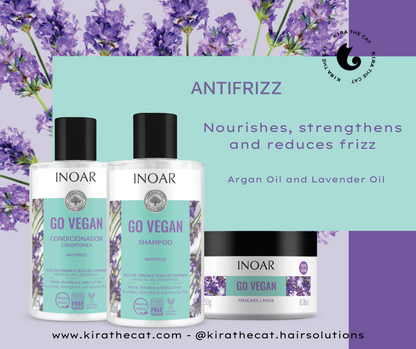 INOAR Go Vegan Anti Frizz Kit - Shampoo,  Conditioner and Mask