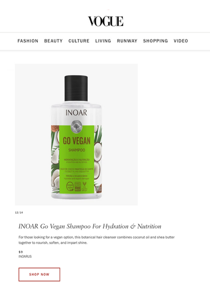 INOAR Go Vegan Hydration And Nutrition Kit - Shampoo, Conditioner and Hair Mask